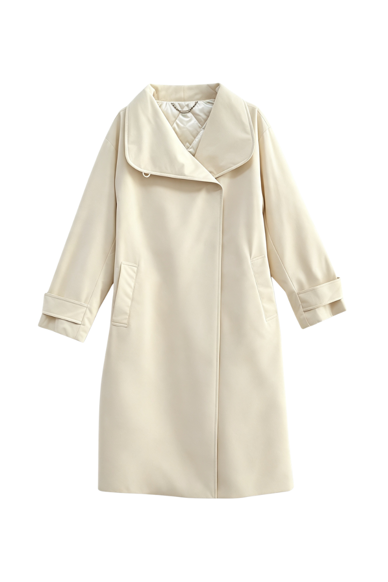 Max Simple Goose Down Trench Jacket White MSLY256340W