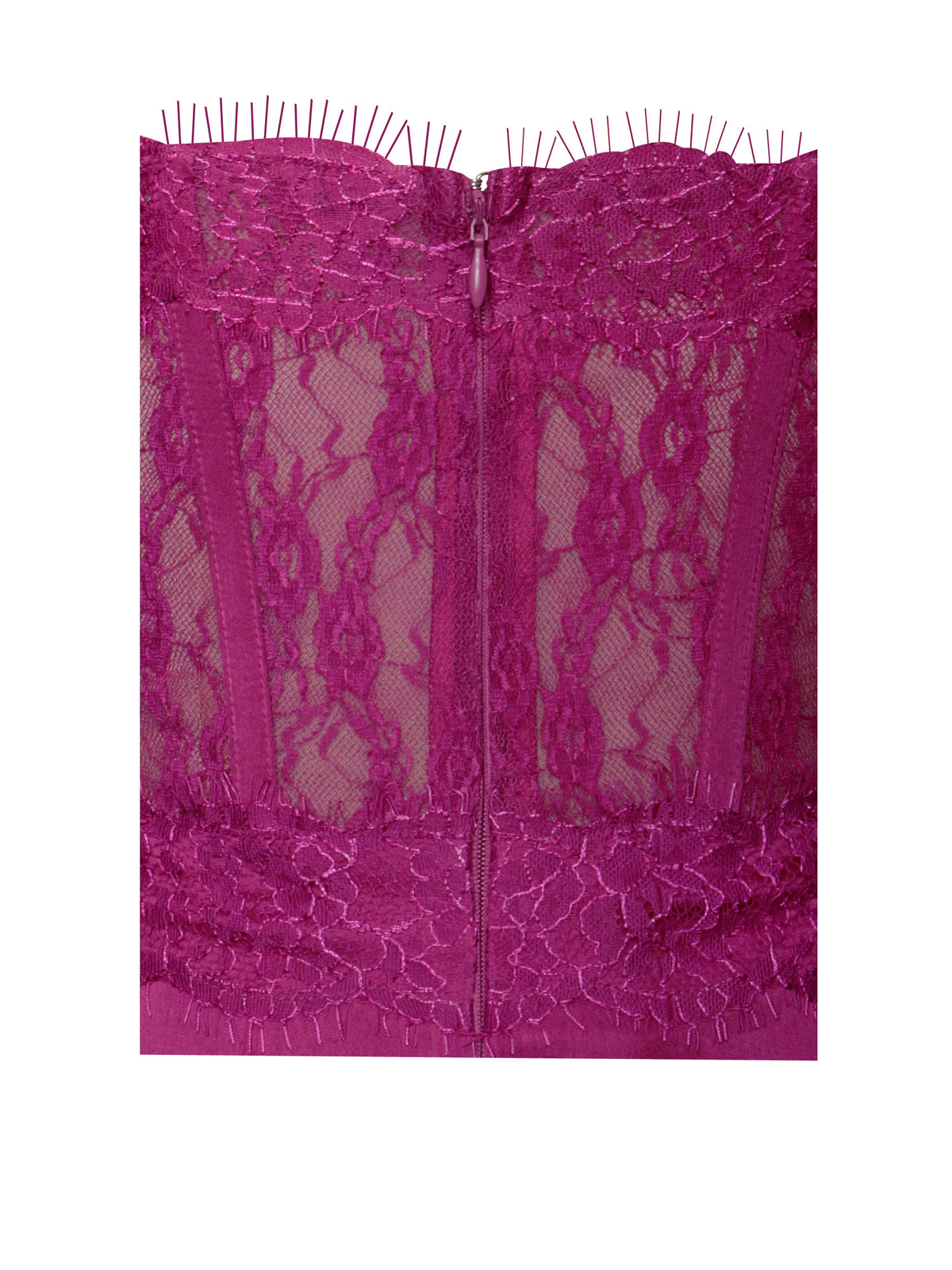 Everleigh Fuchsia Lace Satin Corset Maxi Dress (Archive Sale)