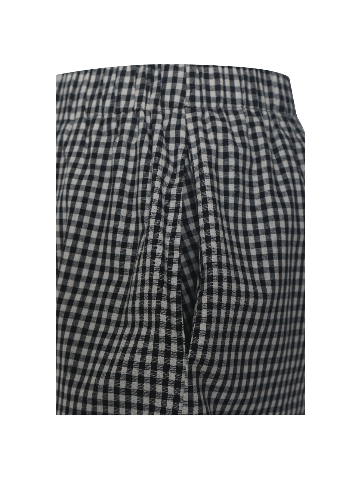Qutayla Black Gingham Cotton Lace Trim Shorts