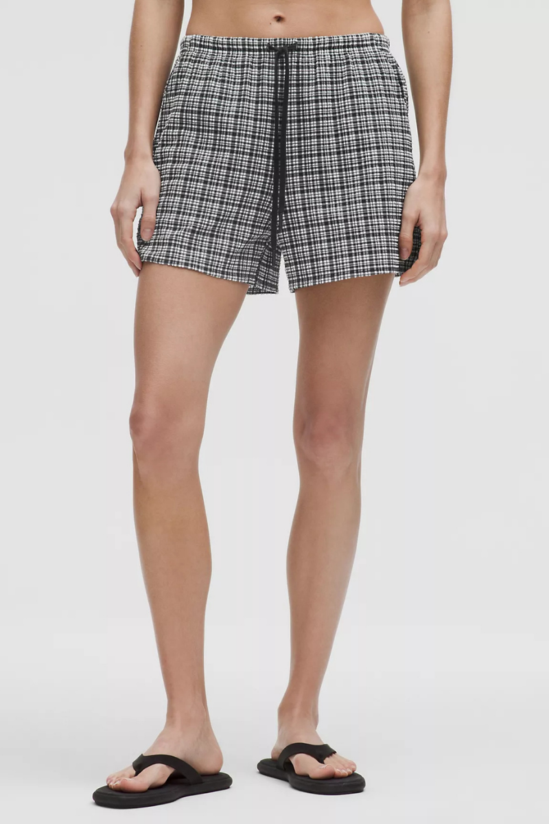Lululemon Seersucker Check MR Pull-On Short 3" BCWK