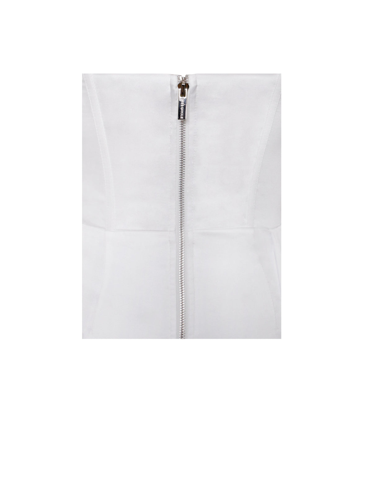 Vanity White Satin High Slit Draping Corset Gown With Crystals (Archive Sale)