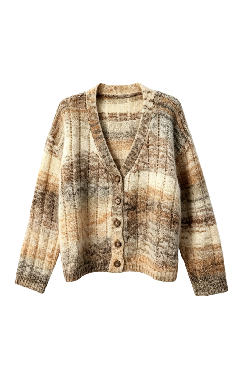 Max Simple Autumnal Marl Wool-Blend Cardigan Burnt Orange MSZM251868B