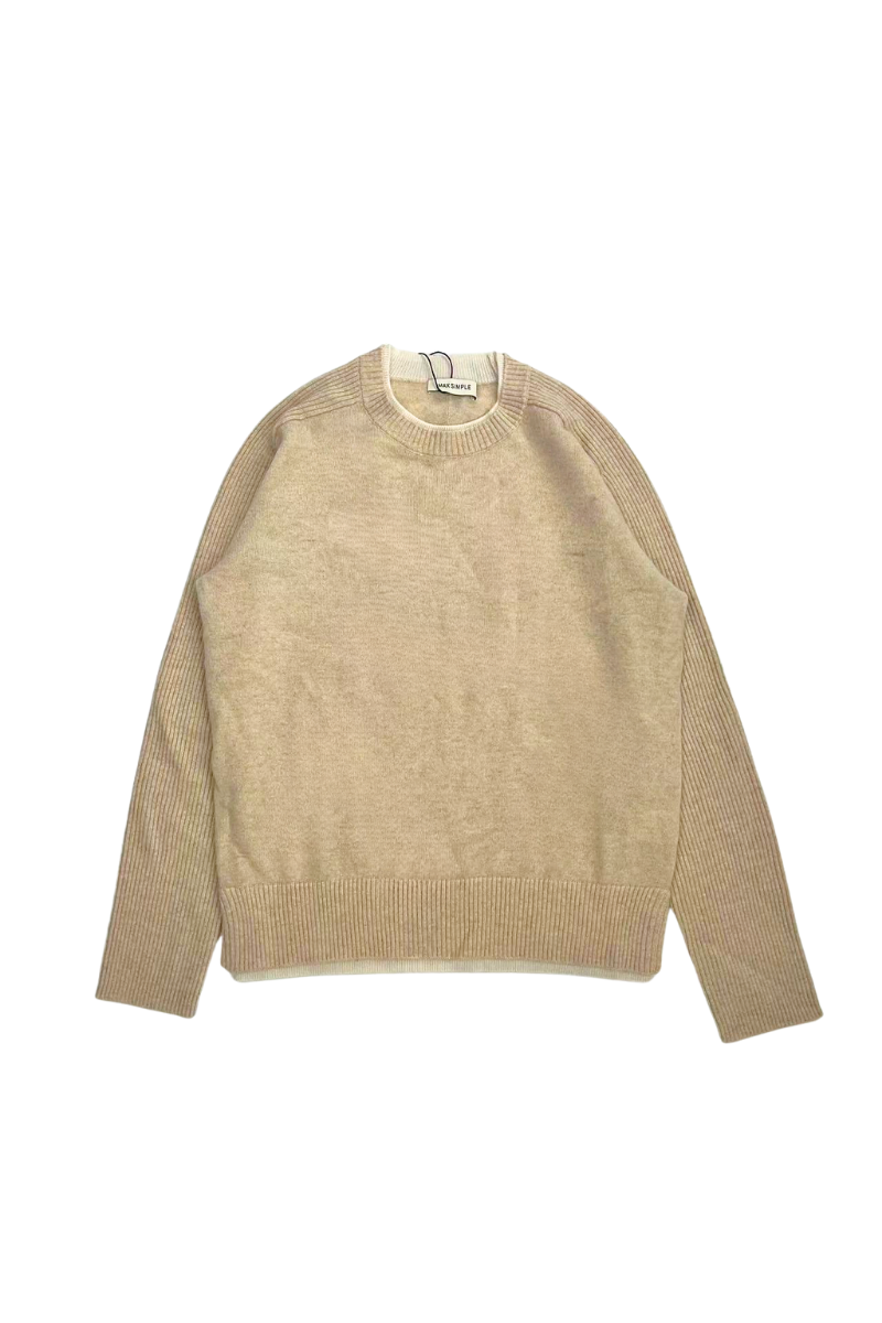 Max Simple Saddle Shoulder Cashmere Sweater_Oatmeal