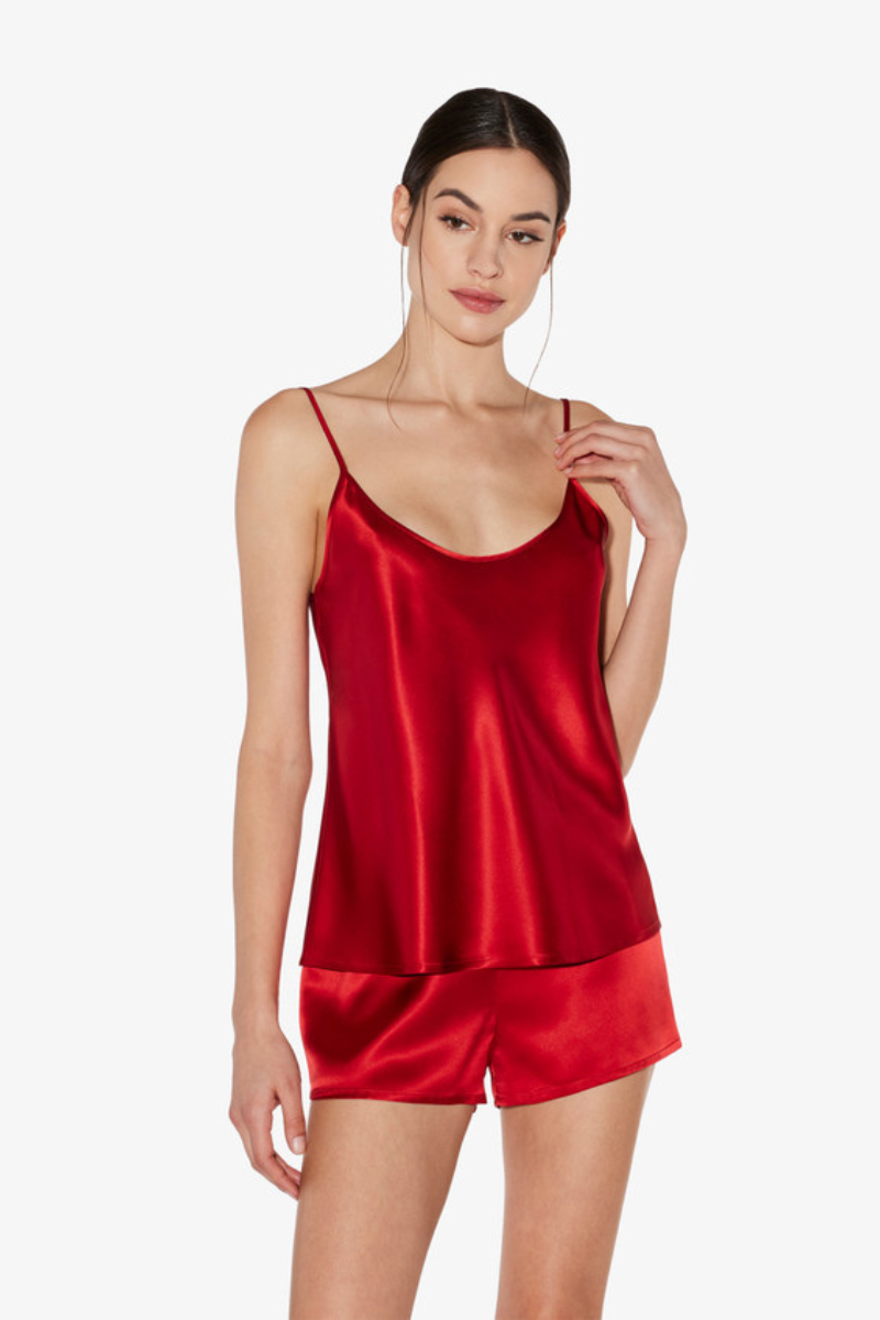 La Perla Silk Camisole In Garnet