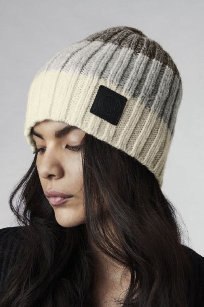 Canada Goose Ladies Block Rib Slouch Hat Ivory 6944L