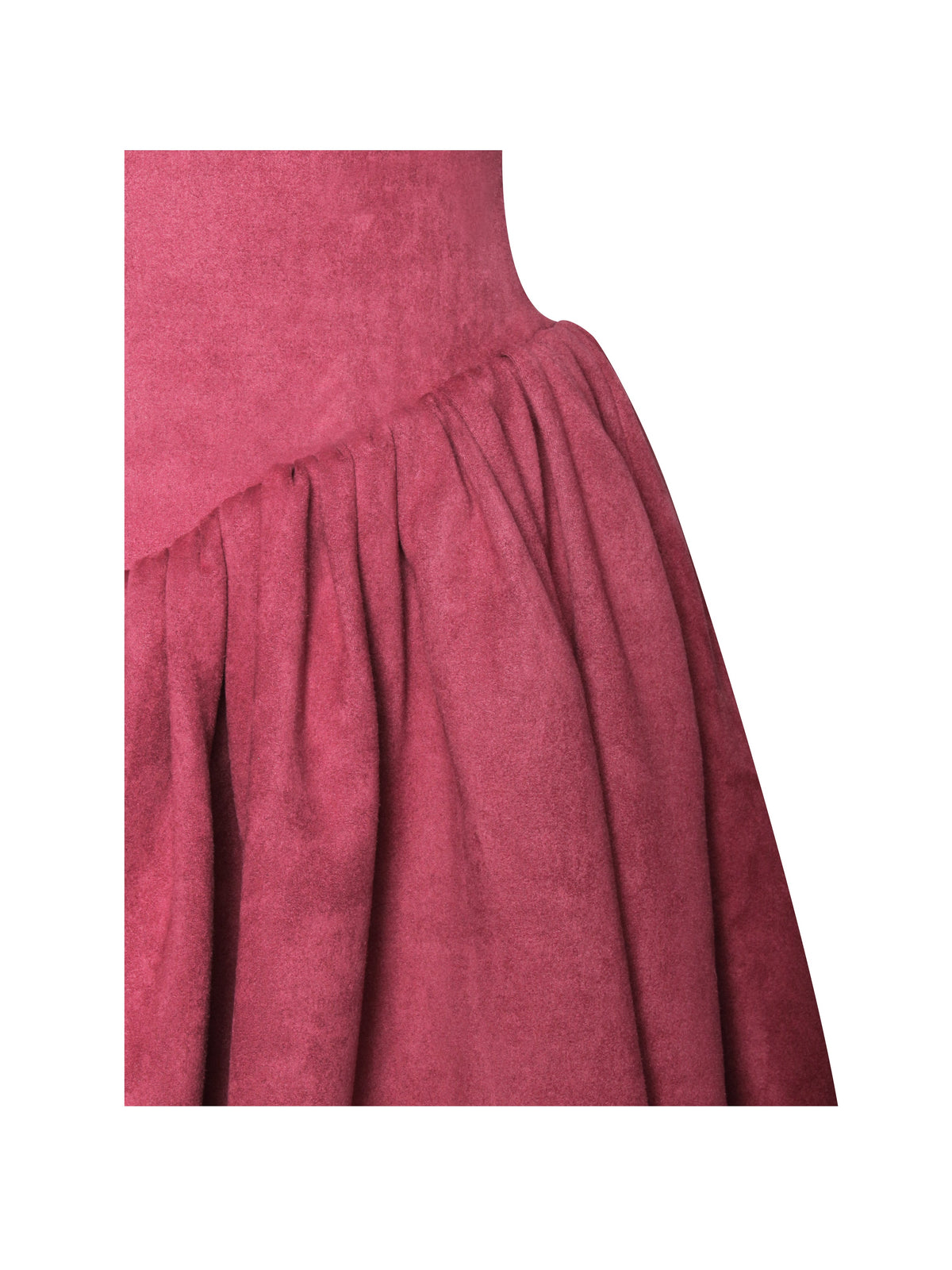 Hadorabra Burgundy Suede Halter Mini Full Dress (Archive Sale)