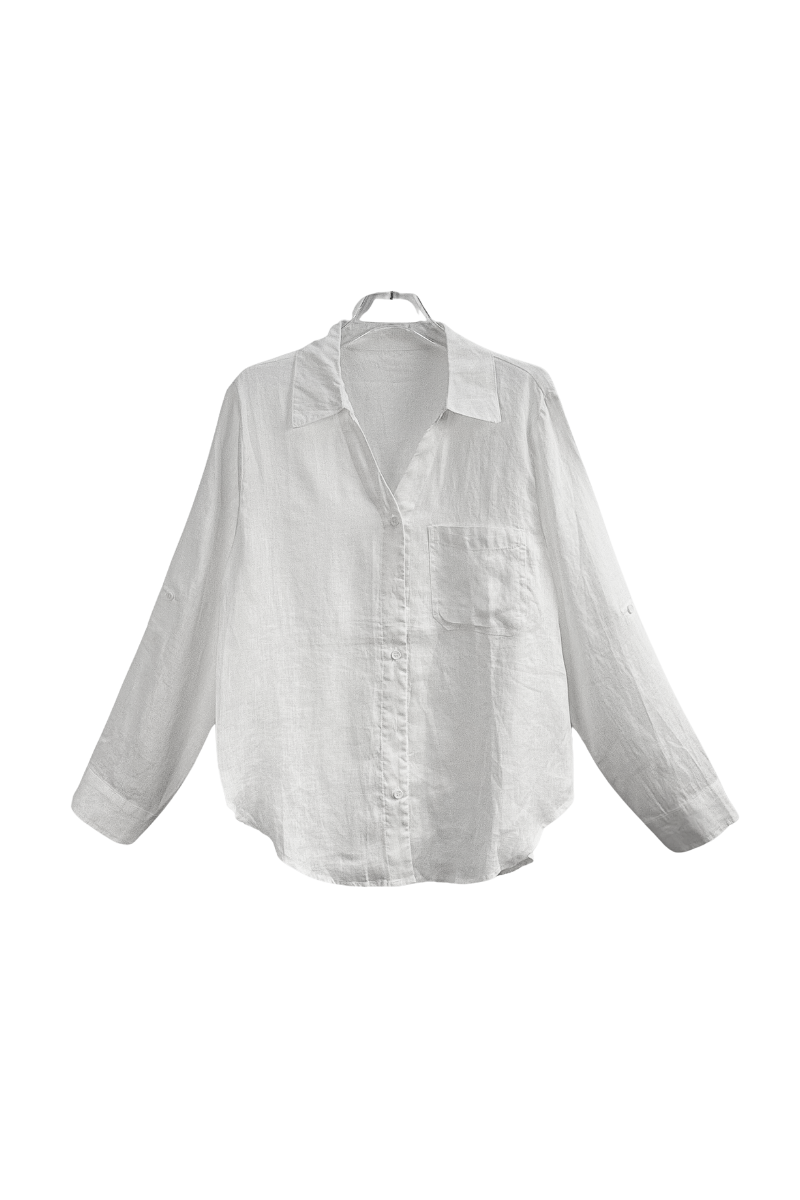 Max Simple Linen Relaxed Shirt White