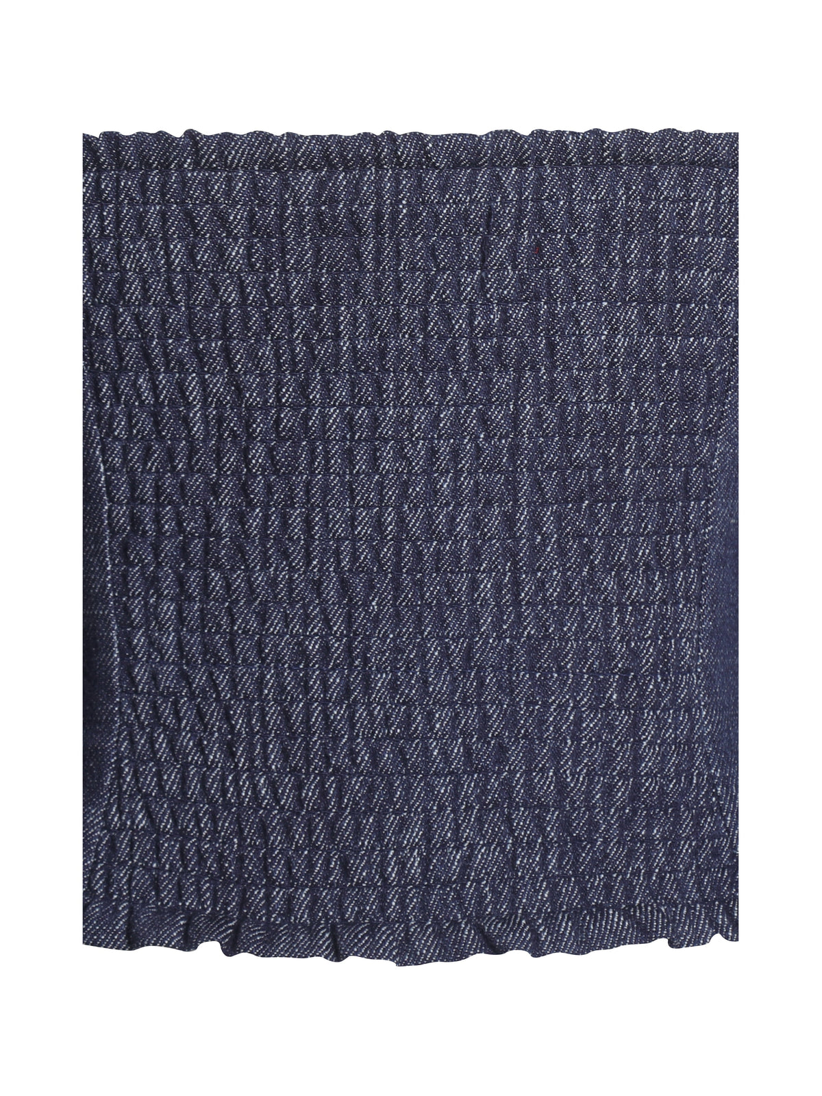 Rafaella Navy Cotton Denim Halter Lapel Top