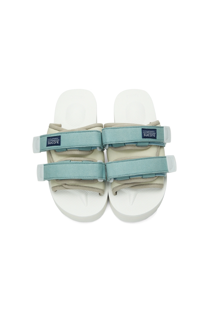 Suicoke Off-White & Blue MOTO-PO Sandals