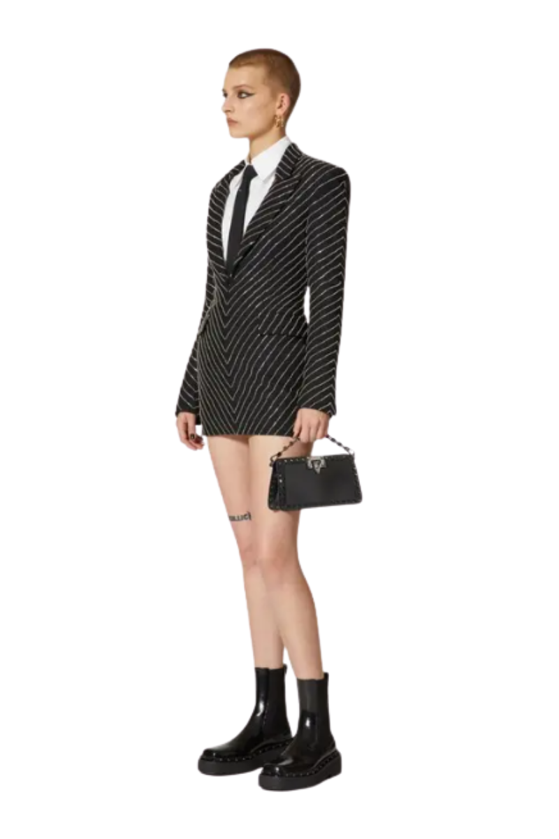 Valentino Garavani Tonal Rockstud Leather Clutch Bag In Black