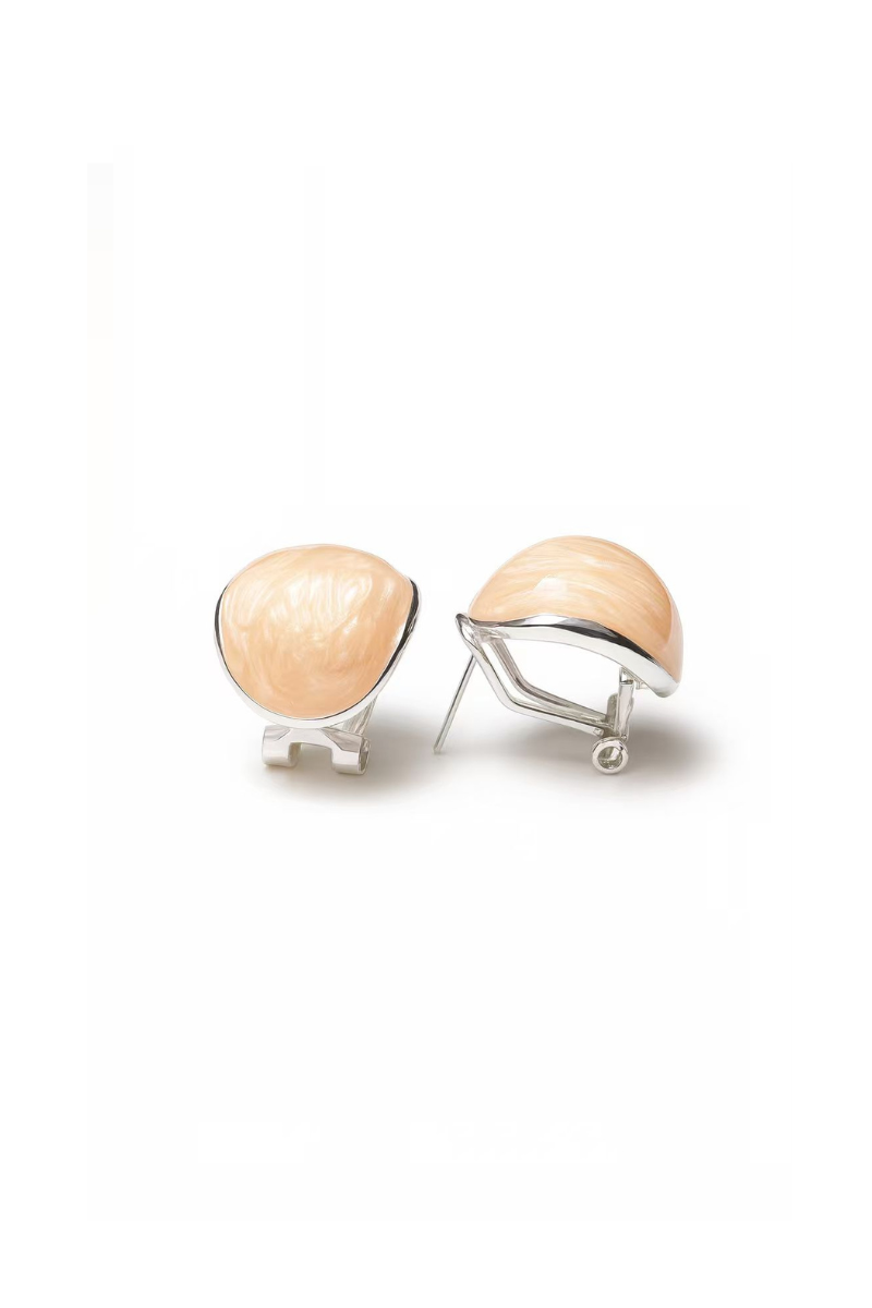 Manner Jewelry Peach Enamel Saturn Sphere Earrings