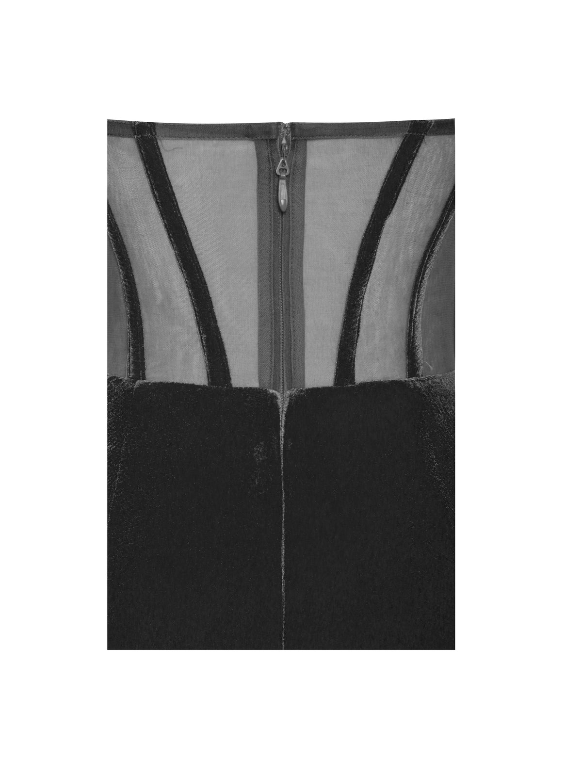 Priya Black Draping Corset High Slit Velvet Gown (Archive Sale)