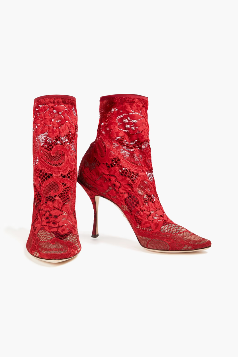 Dolce & Gabbana Stretch-lace sock boots