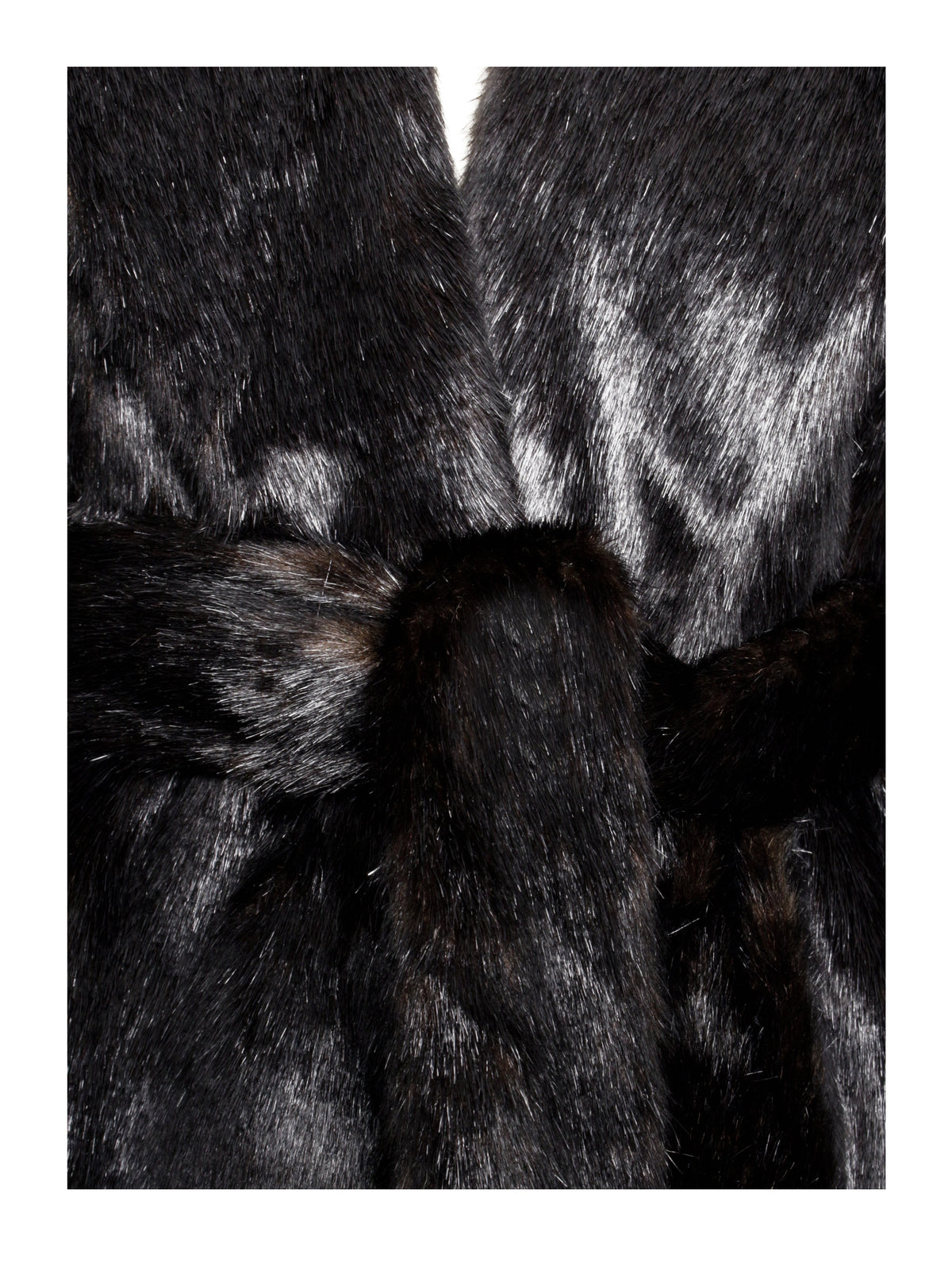 Yahia Black Vegan Long Faux Mink Coat (Archive Sale)