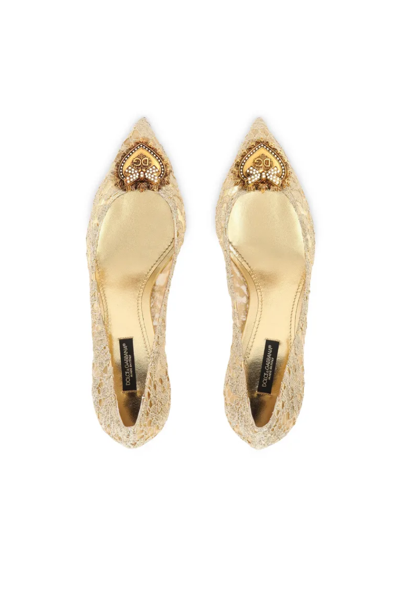 Dolce Gabbana Rainbow Lace 60mm brooch-detail pumps