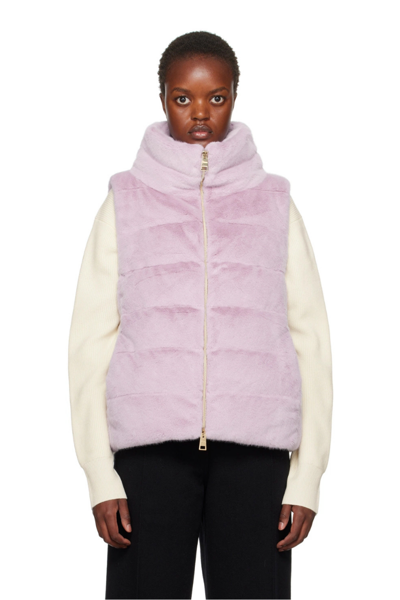 Herno  Woman's Lavender  Stand-Up Collar Padded Vestrno