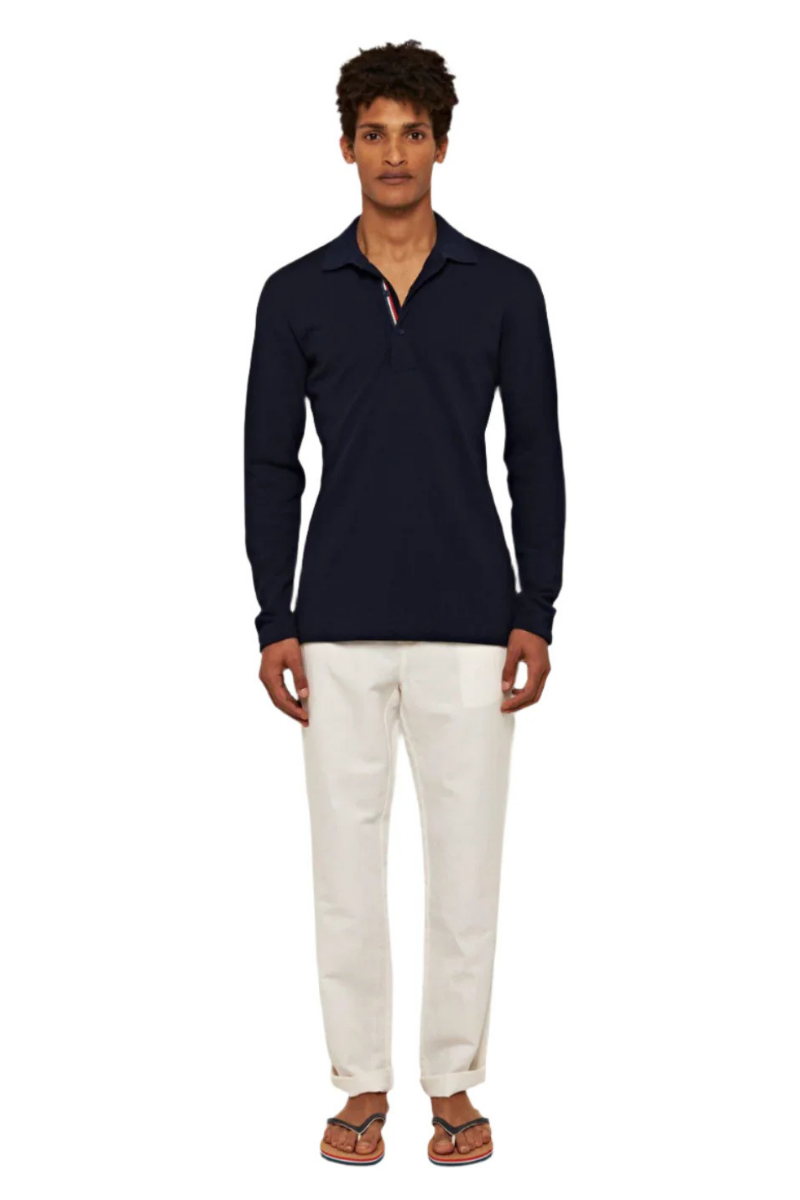 Orlebar Brown Whiteside Ls Ob Stripe Trim-276084-Navy