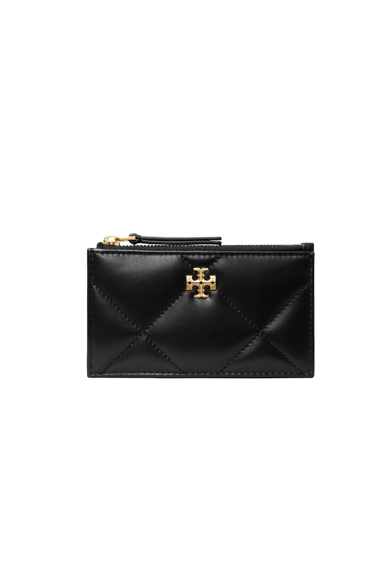 Tory Burch Kira Diamond Quilt Zip Card Case Black 158629-001