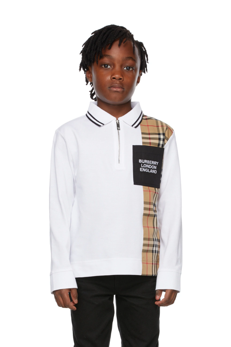 Burberry Boys' Matthew Piqué Long Sleeve Polo Shirt - Little Kid, Big Kid