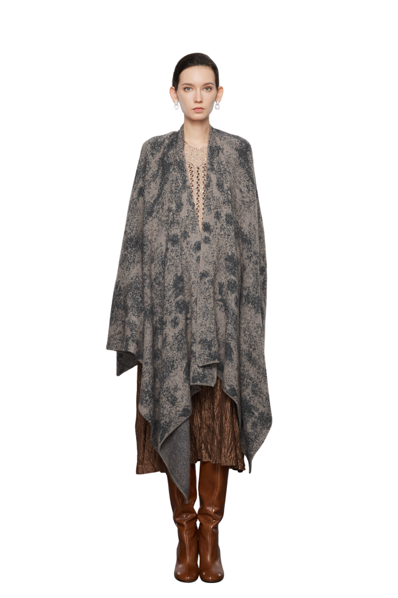 Max Simple Avant-Garde Cashmere Cape Mocca MSDK256472M