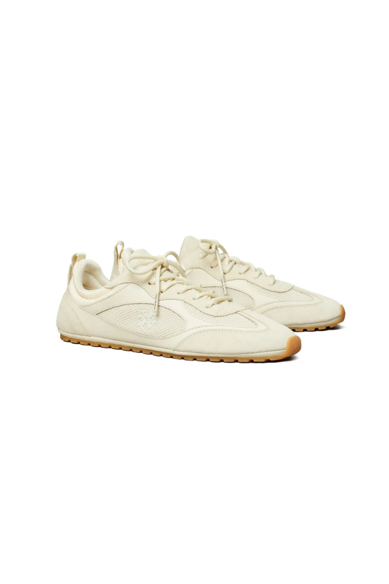 Tory Burch Field Sneakers in Light Cream