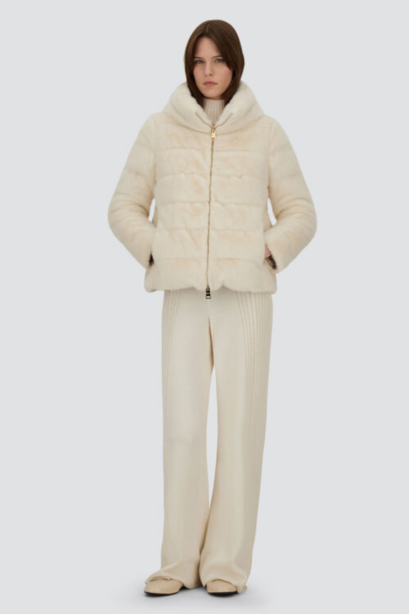Herno Women's Cappa in Lady Alternative Fur White