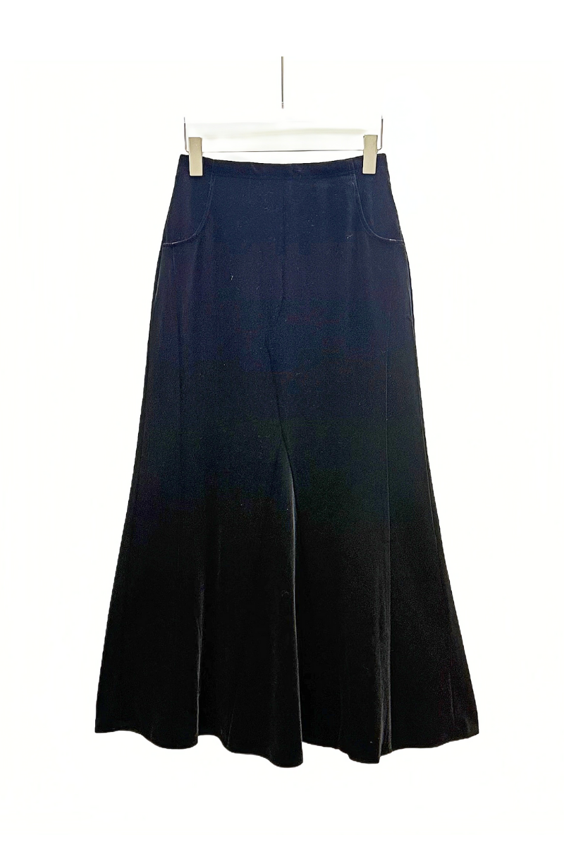 Max Simple Velvet Mermaid Skirt Black