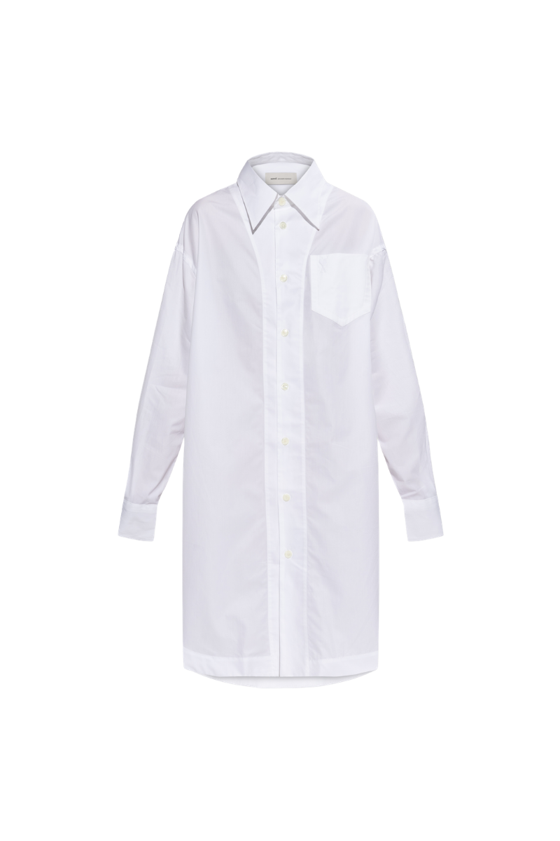 Ami Paris Alexandre Mattiussi White Shirt Dress-White