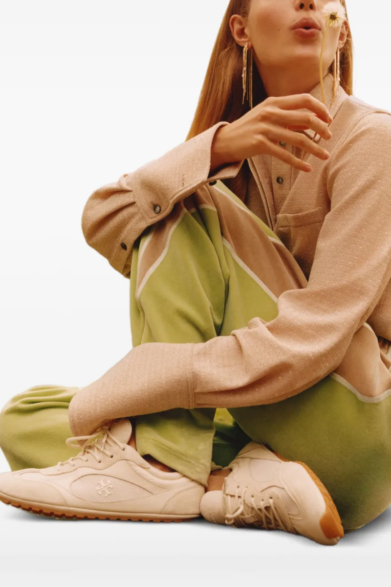 Tory Burch Field Sneakers in Light Cream