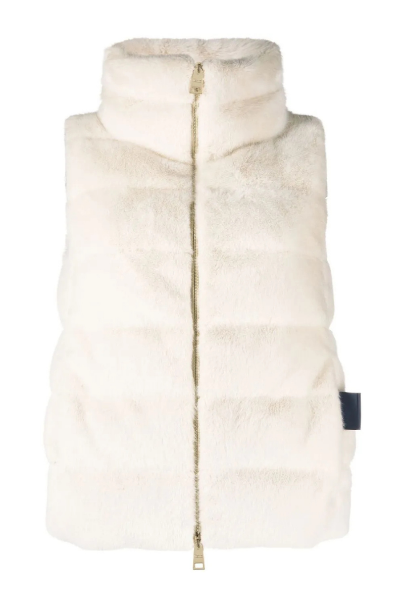 Herno  Woman's White Stand-Up Collar Padded Vestrno