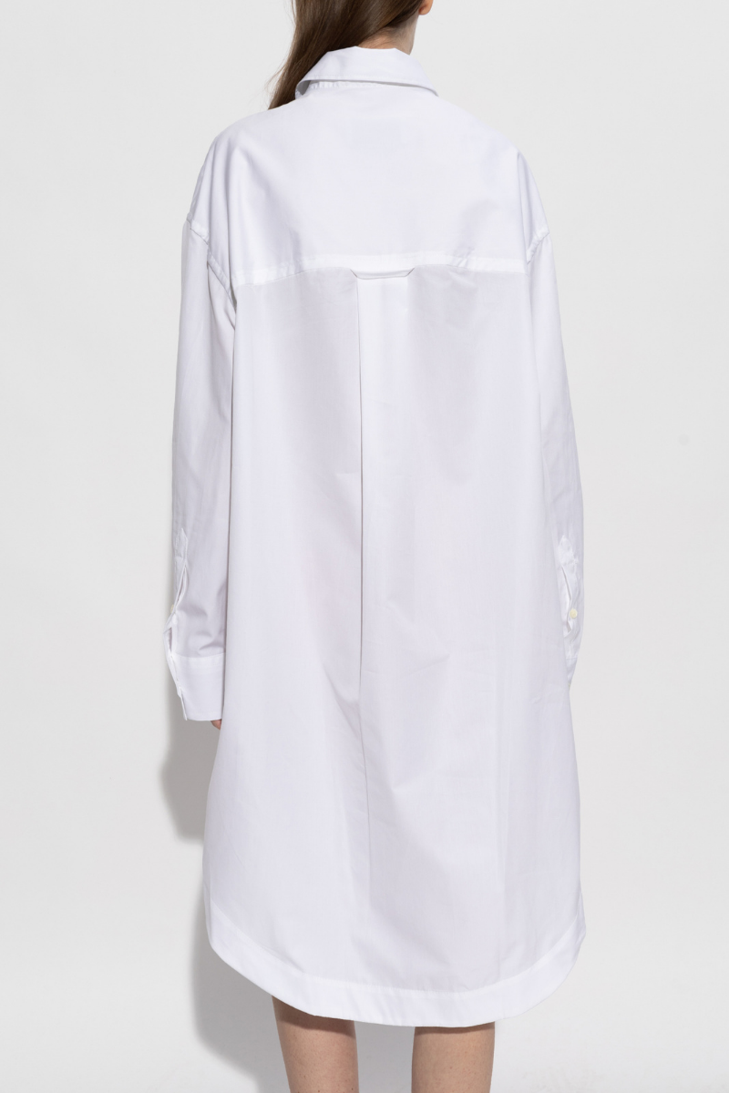 Ami Paris Alexandre Mattiussi White Shirt Dress-White
