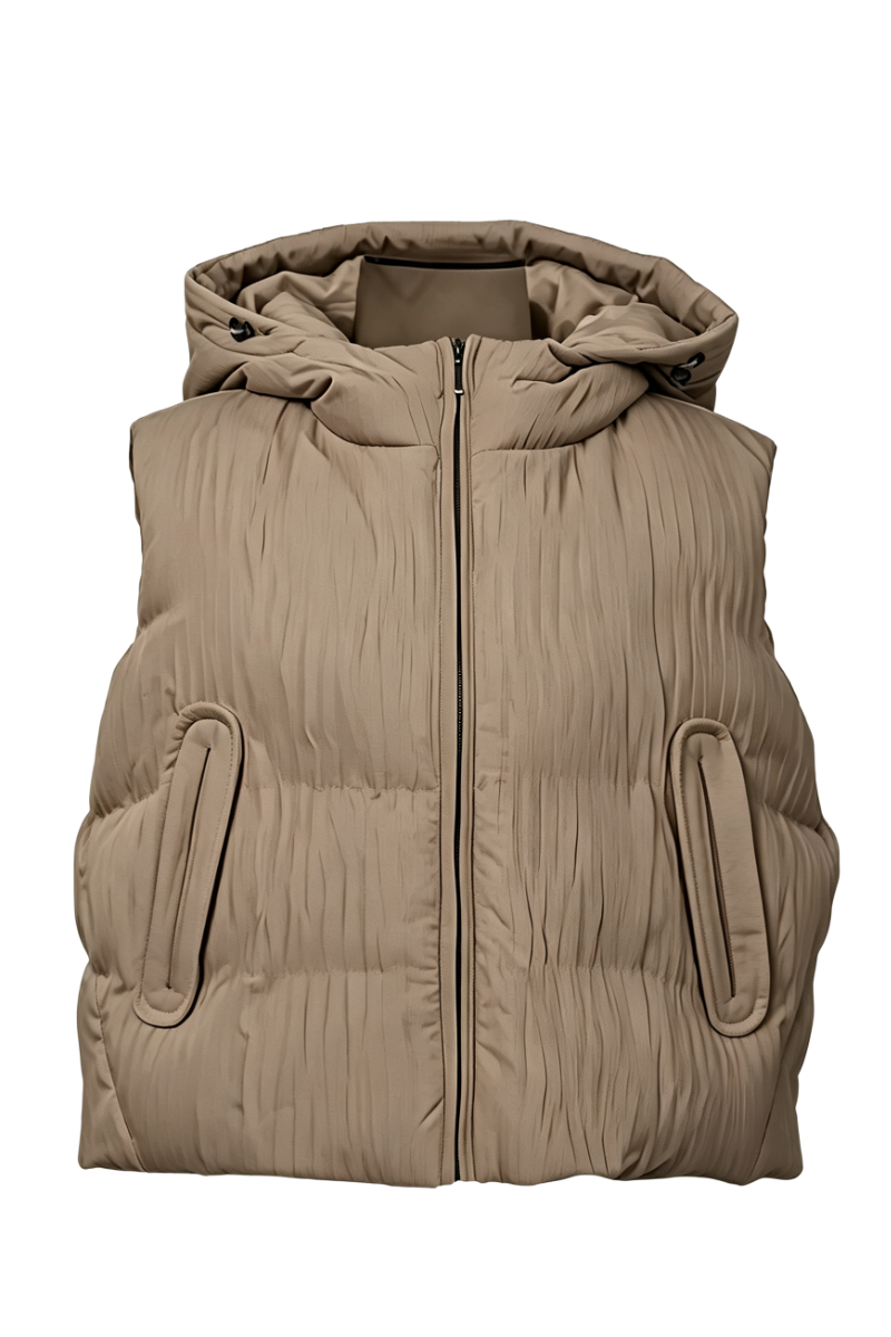 Max Simple Textured Down Vest Mocca MSJY257111M