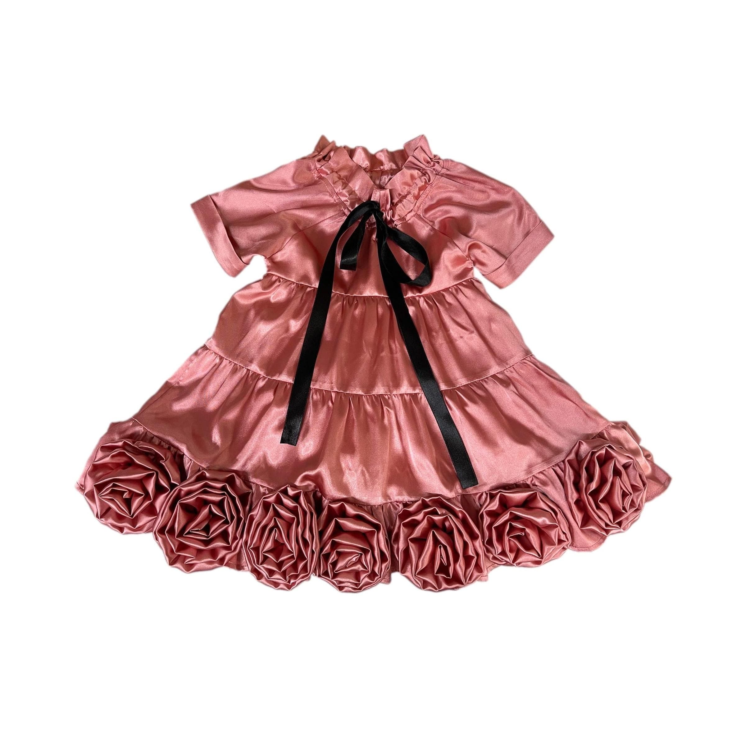 Satin Rose Dress - Petite Maison Kids
