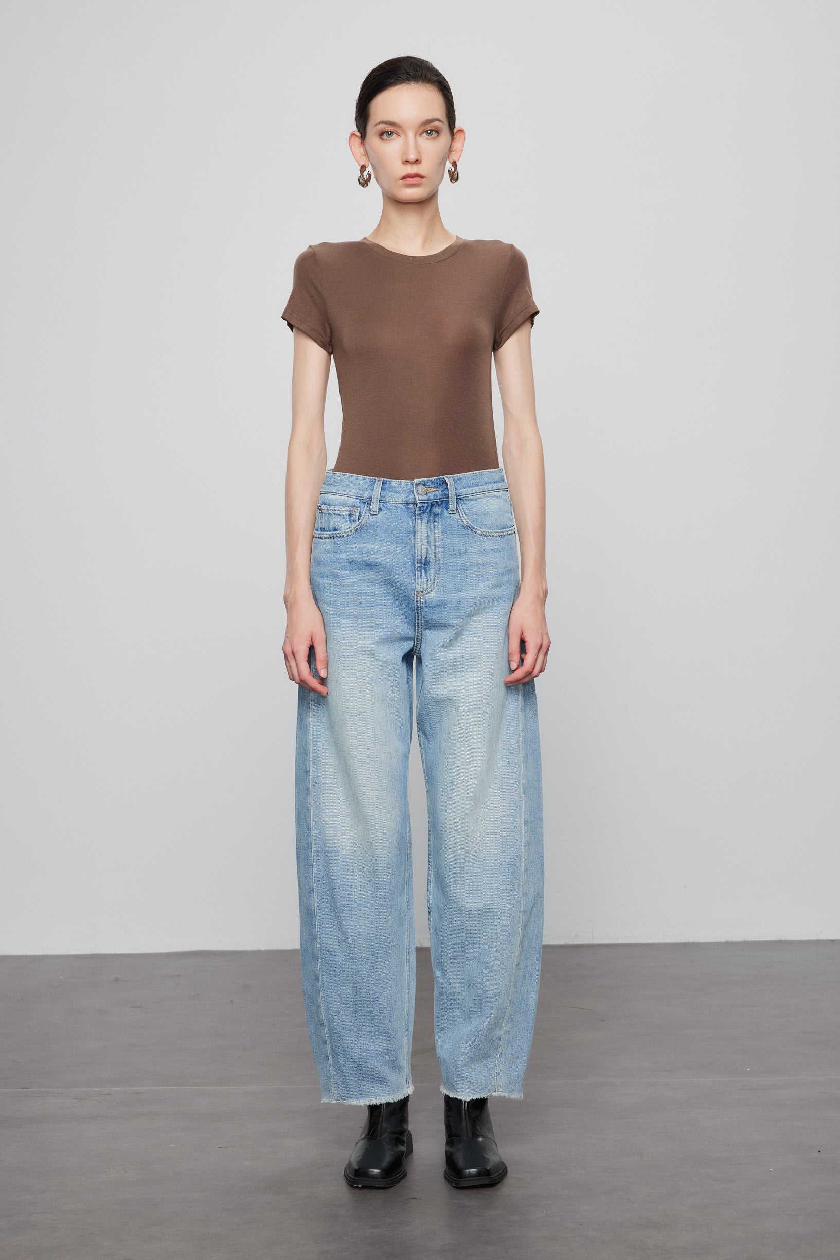 Max Simple Curved Jeans Slate Grey