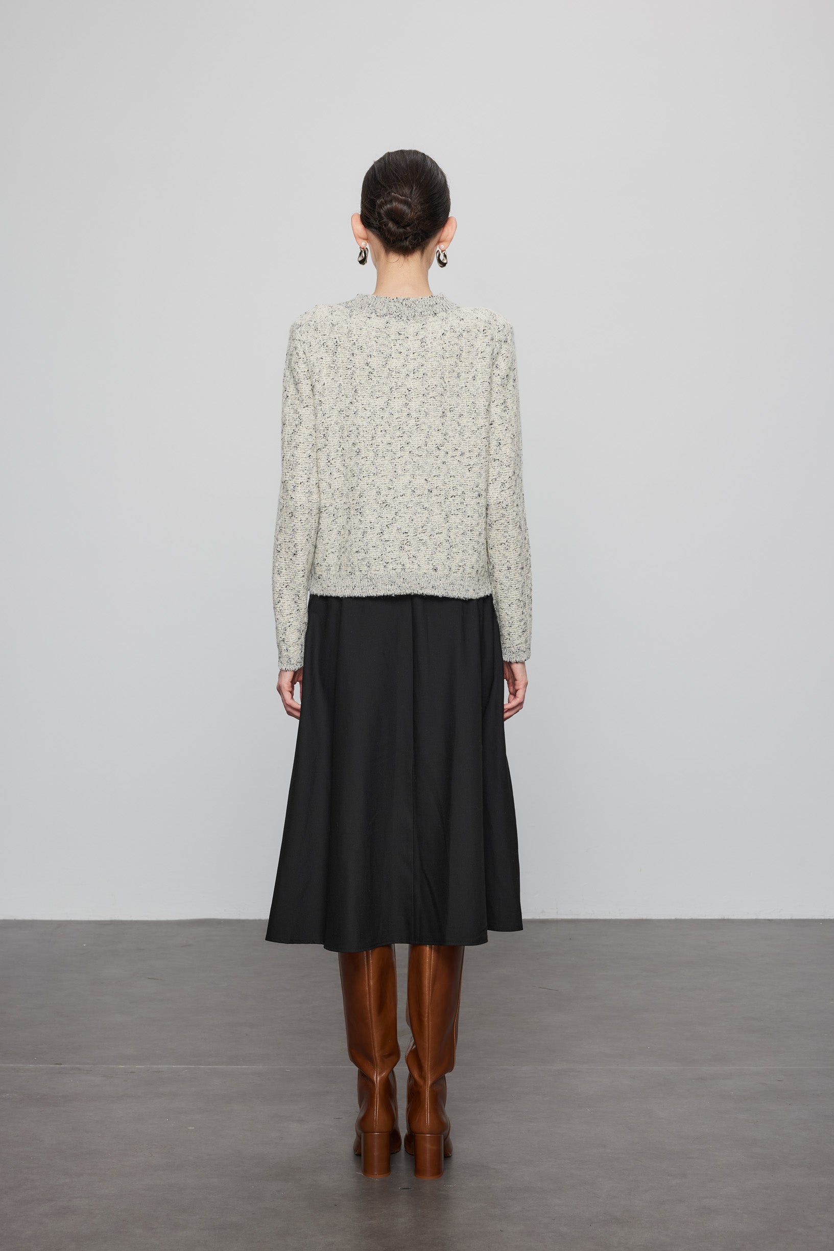 Max Simple Elegant Cashmere Cardigan_Light Grey