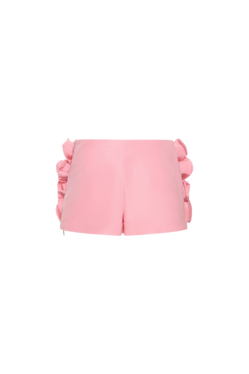 Valentino - Silk Mini Skirt W/ Rose Appliqu¨¦s Bubble 3B0RAAN86DE_ZQQ