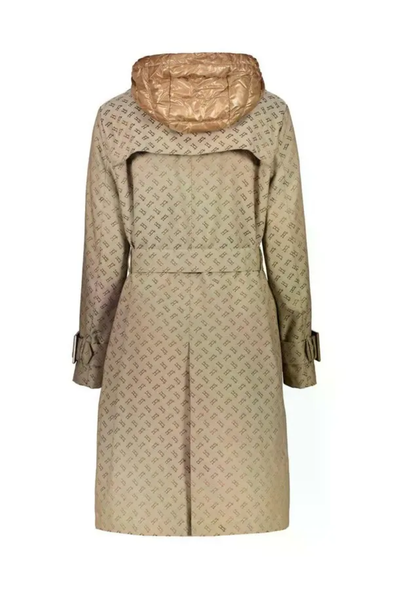 Herno Logo - Jacquard Trench Coat - Neutrals