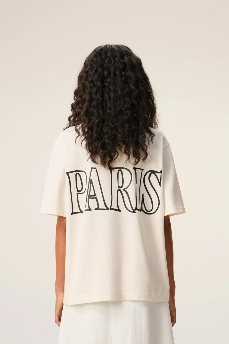 Ami Paris Short Sleeves T-Shirt In Thick Cotton Jersey-White Cream