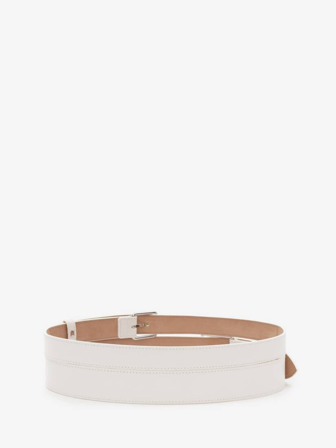 Alexander McQueen Double Belt – Optic White (65 cm)