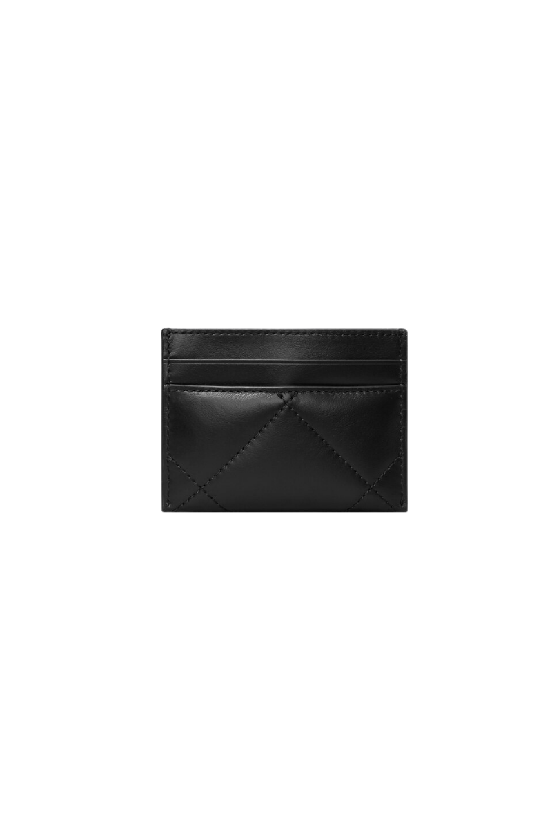 Tory Burch Kira Clover Diamond Quilt Card Case Black 165049-001