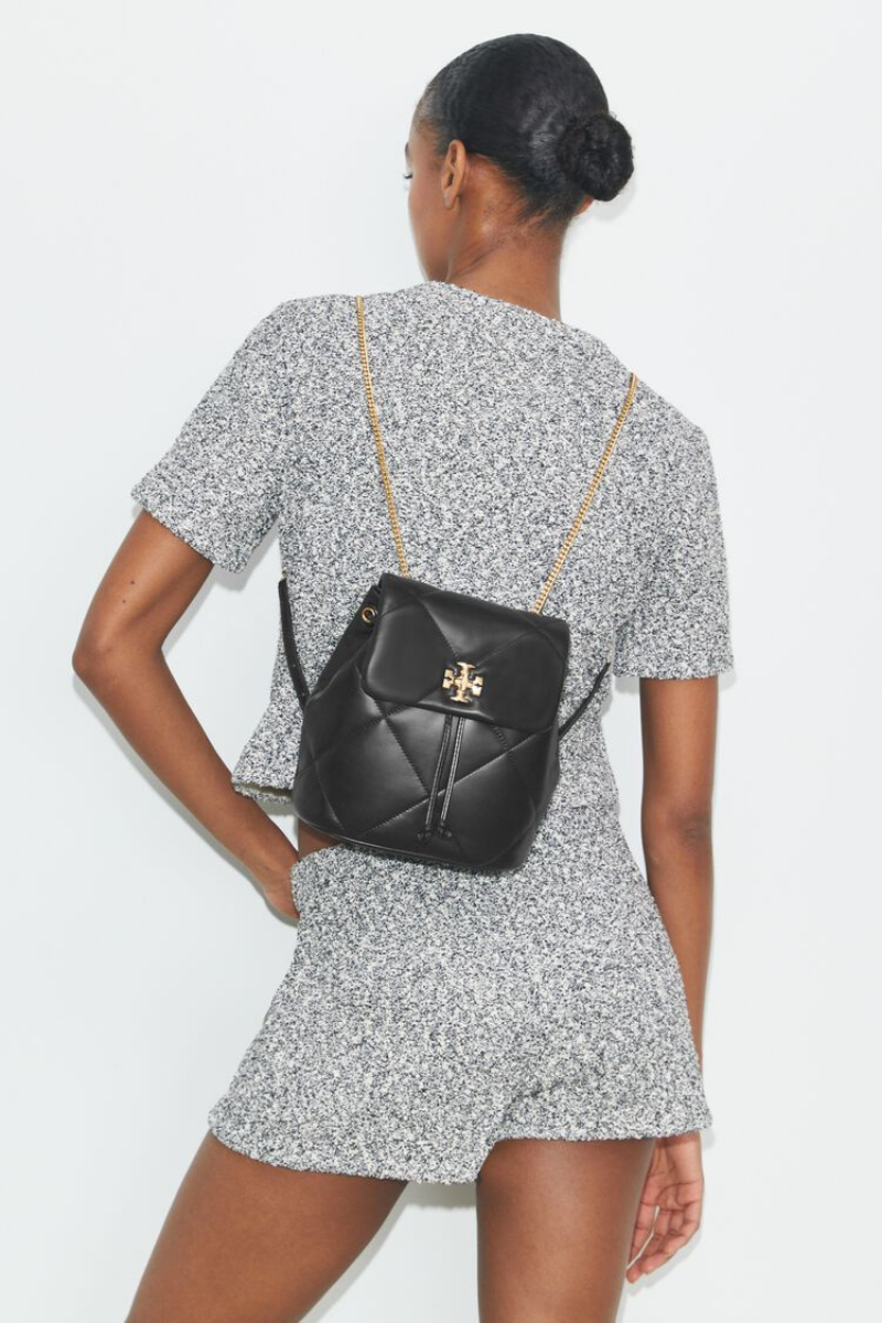 Tory Burch Kira Diamond Quilt Mini Backpack Black 170485-001
