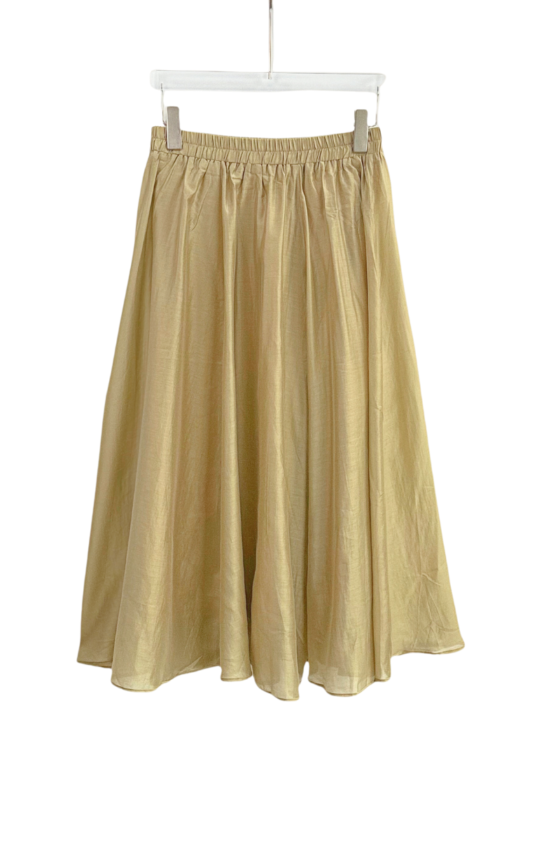 Max Simple Glossy Lyocell Skirt Khaki