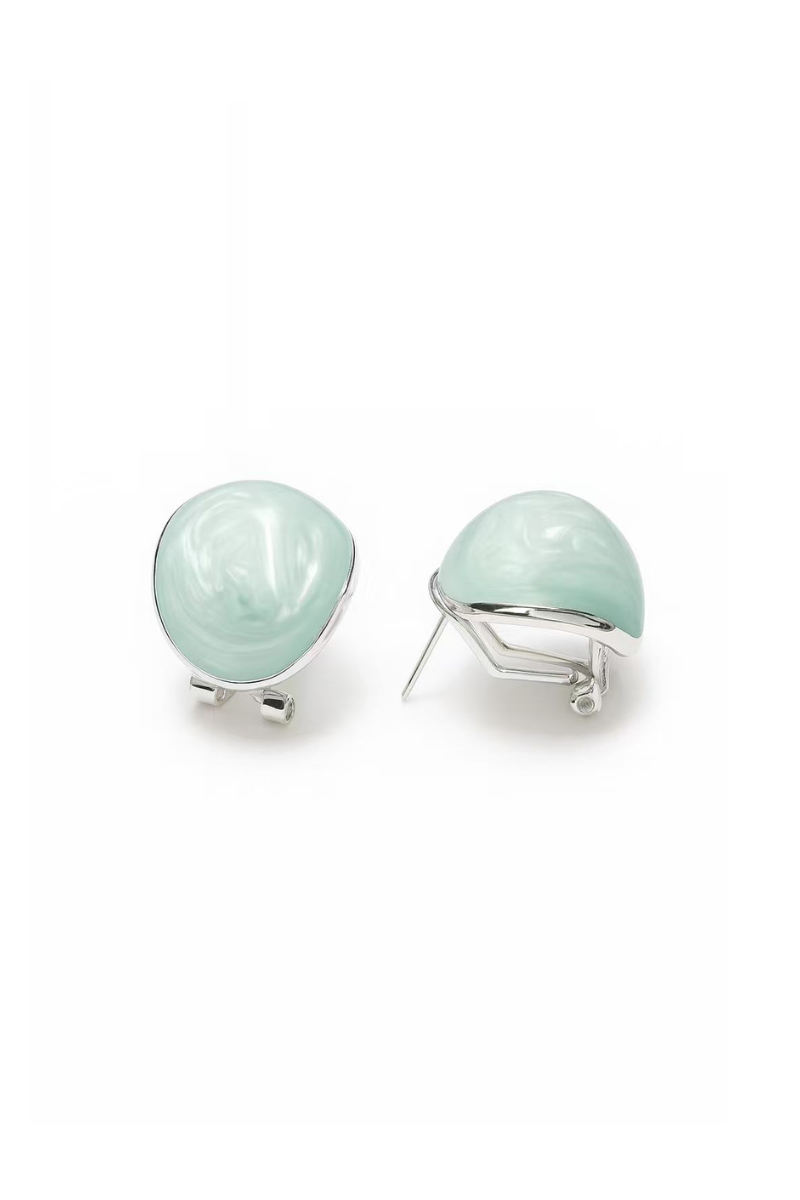 Manner Jewelry Mint Enamel Mercury Sphere Earrings