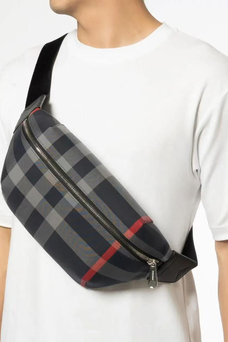 Burberry House Check Sonny Bum Bag Navy Grey