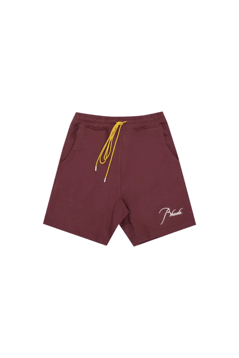 Rhude  Men's Sweat Shorts Burgundy RHPF24SH04012