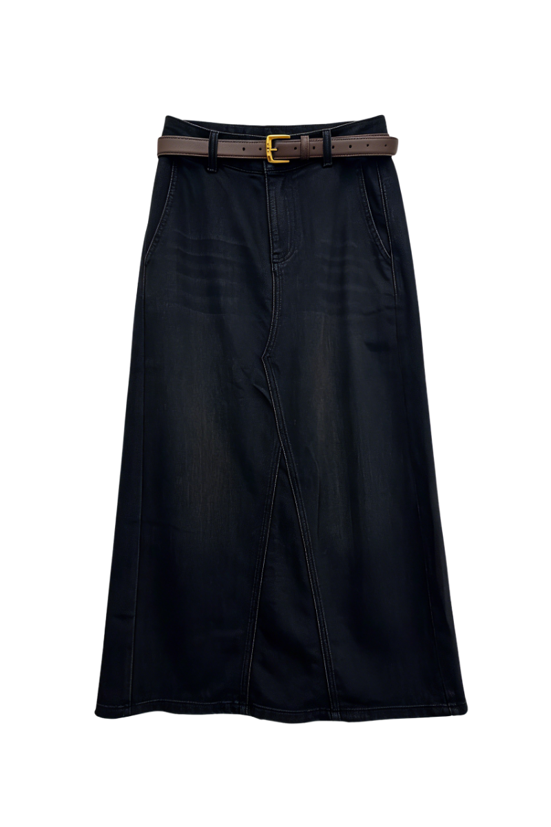 Max Simple Classic Denim Skirt Black MSSG265098B