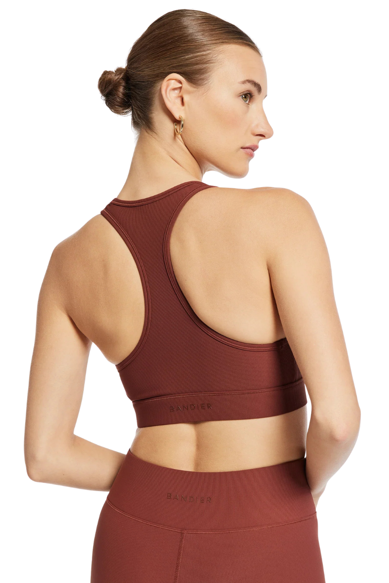 Bandier Center Stage Rib Bra Cherry Mahogany BND10186