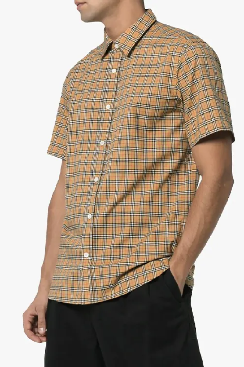 Burberry Edward Short Sleeve Check Shirt Men's
