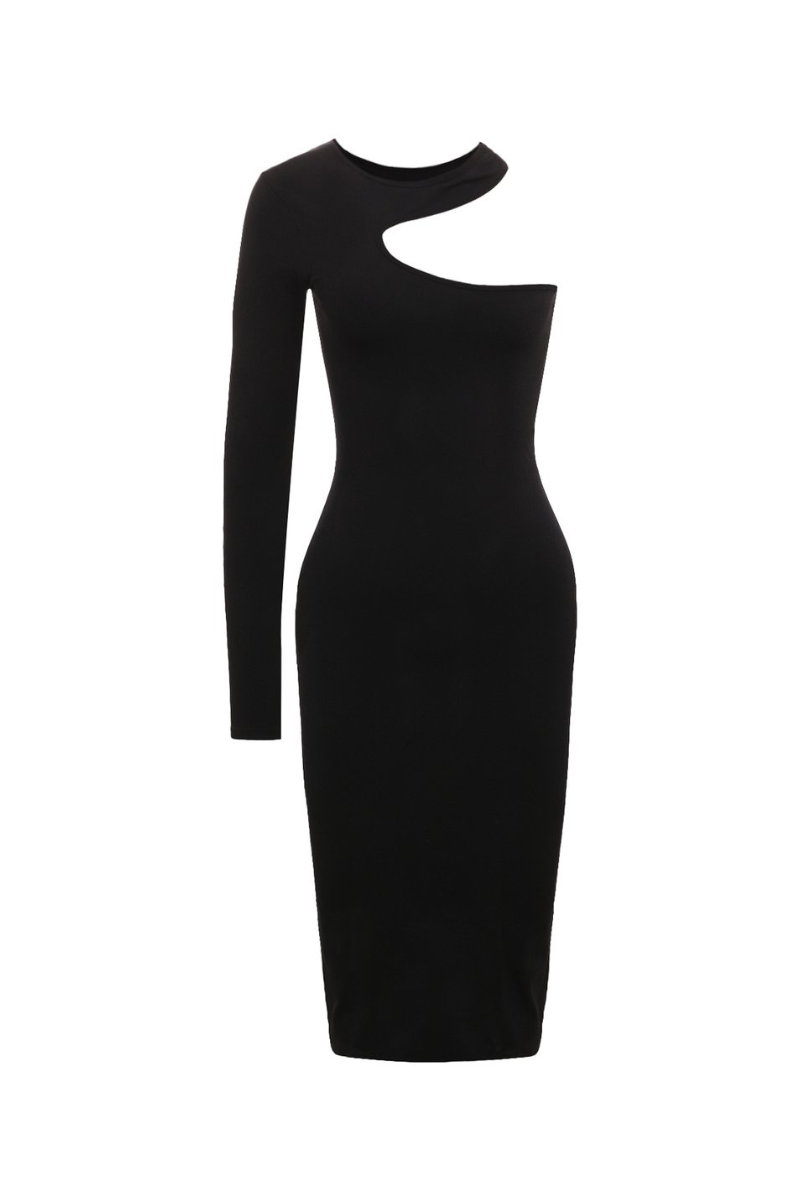 Helmut Lang Seamless Versey Cutout Dress Black