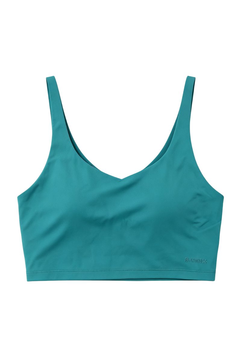 Bandier V-Neck Tempo Crop Bra AVENTURINE BND10194